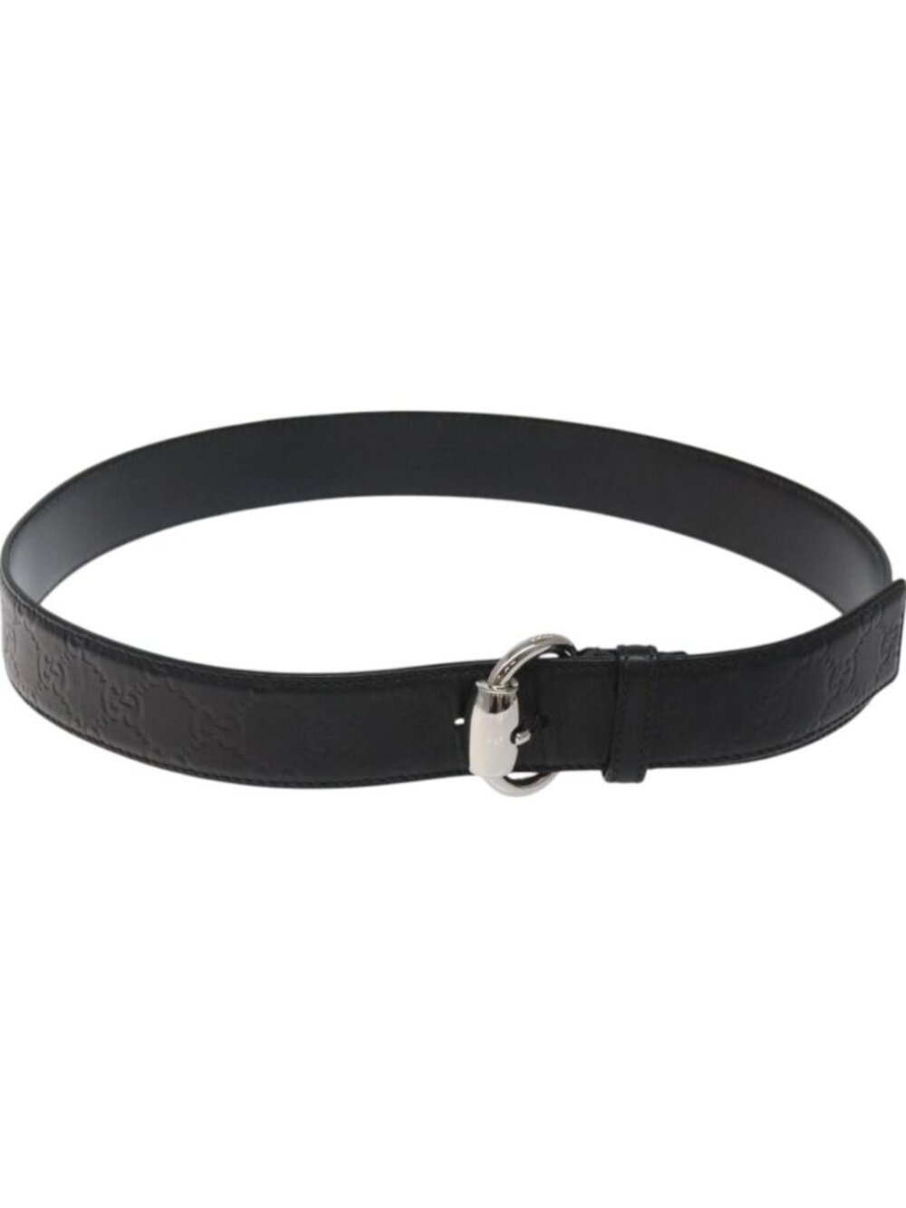 GUCCI GG Canvas Guccissima Belt Leather 40.2" Black 162942